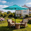 Parasol de patio 9 pi avec manivelle et inclinaison à bouton-poussoir imperméable, parasol de table de marché en polyester imperméable pour le jardin, la cour, la terrasse et la piscine-1046950632