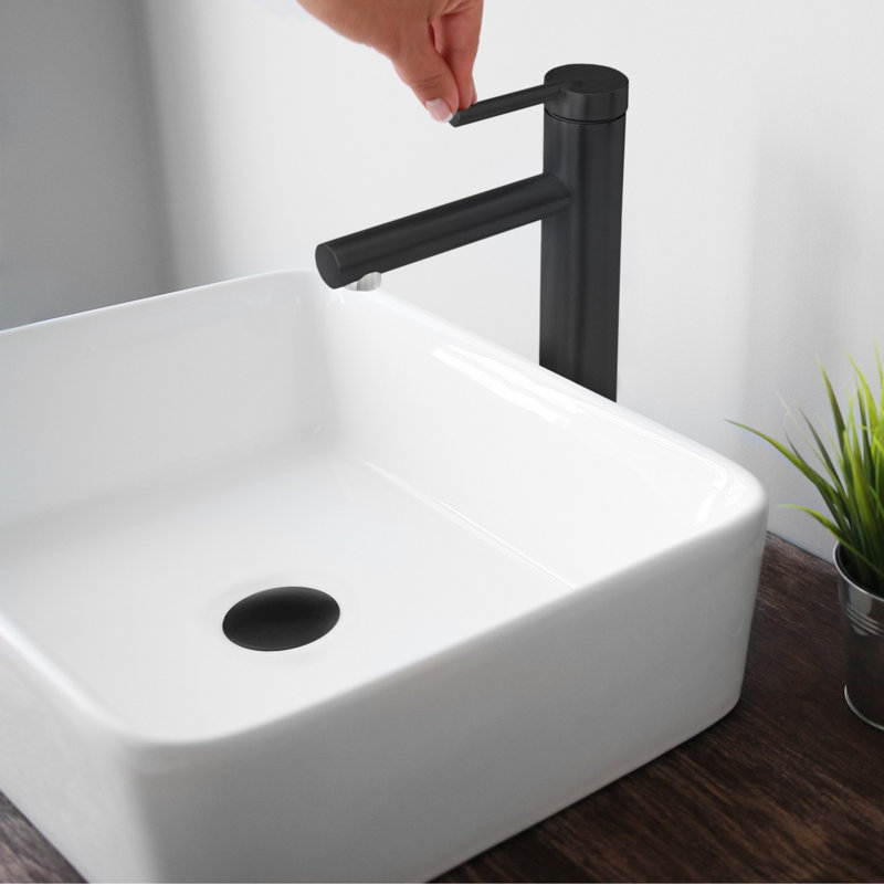 Stylish Single-Handle 11" Matte Black Vessel Bathroom Faucet, Matte Black