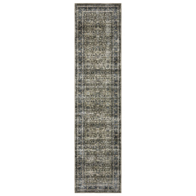 Tapis lavable gris anthracite / bleu Waxman