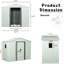 Édifice de rangement extérieur en métal blanc de 8 pi x 4 pi - structure en fer galvanisé, évents perforés, portes coulissantes avec cadenas, remise de fabrication sans effort, construction robuste, évents pour une circulation d'air efficace,