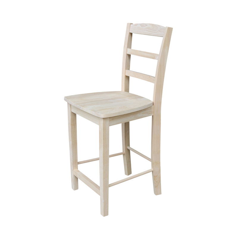 Klynn Solid Wood Counter Stool, Unfinished