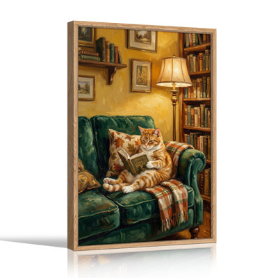 «Cozy lecture sur toile», ensemble de 1 reproduction d'art sur toile