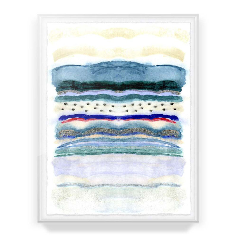Seaside Stripe By Kristi Kohut, White Wood, 18" H x 24" W