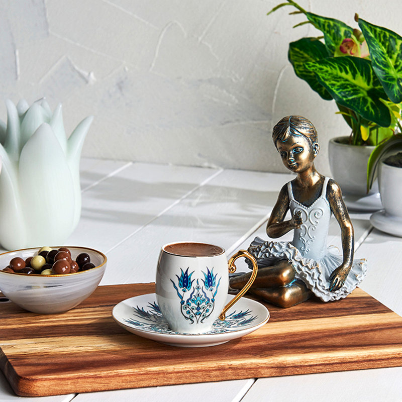 Karaca İznik Porcelain Porcelain Espresso Turkish Coffee Cup , 80ml, Multi