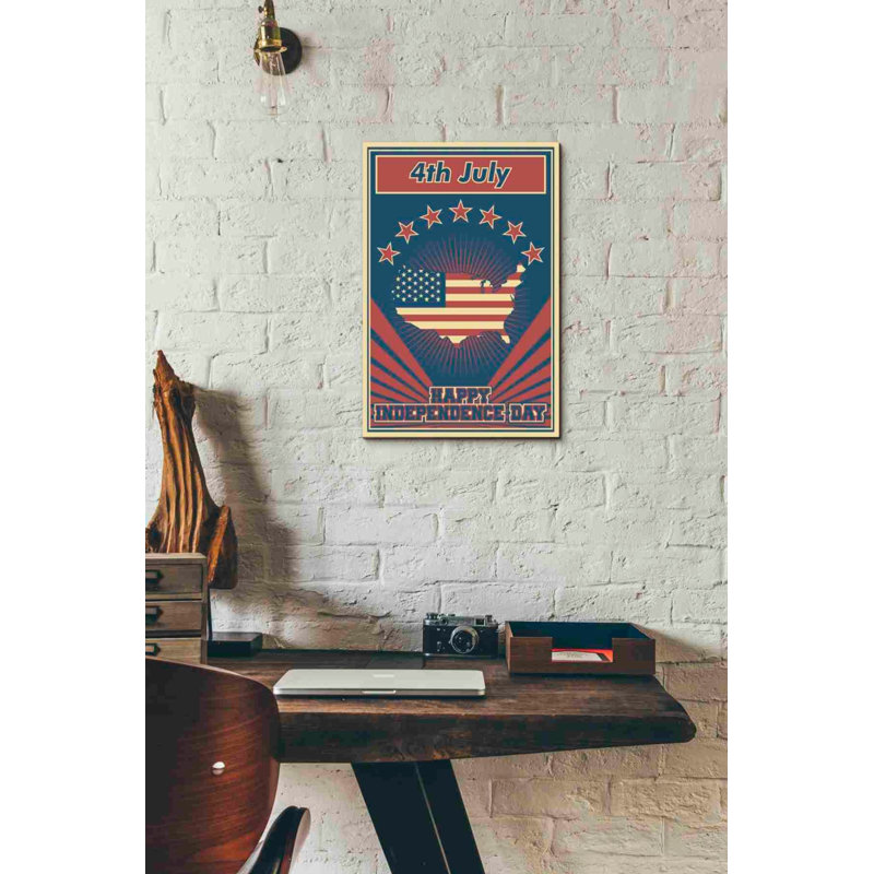 «Independence Day USA», art mural sur toile, H 18 po x l 12 po x P 0,75 po