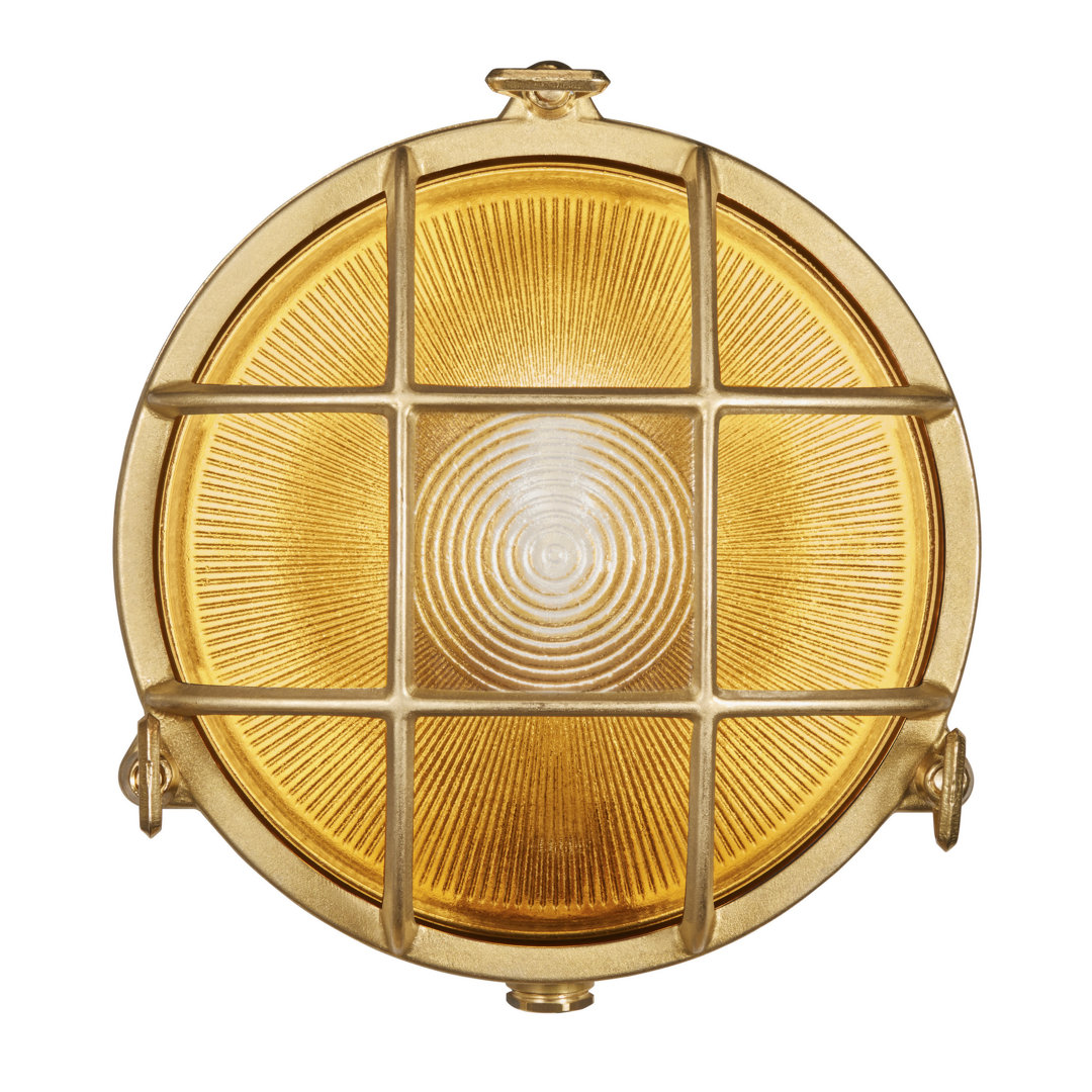 Polperro Messing 10cm H Outdoor Bulkhead Light