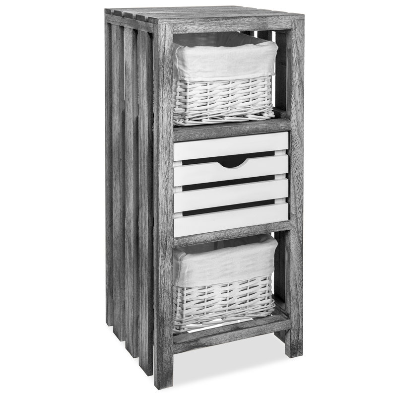 August Grove VESTA SLATED DRAWER W BASKET