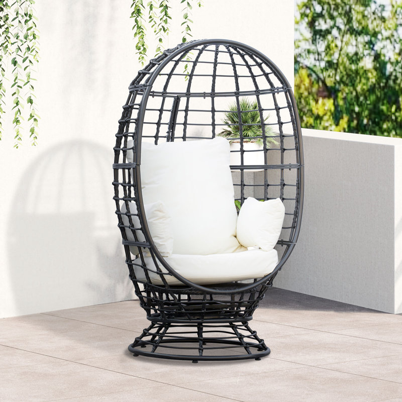 Furnary Swivel Powder Coated Steel Outdoor Lounge Chair
