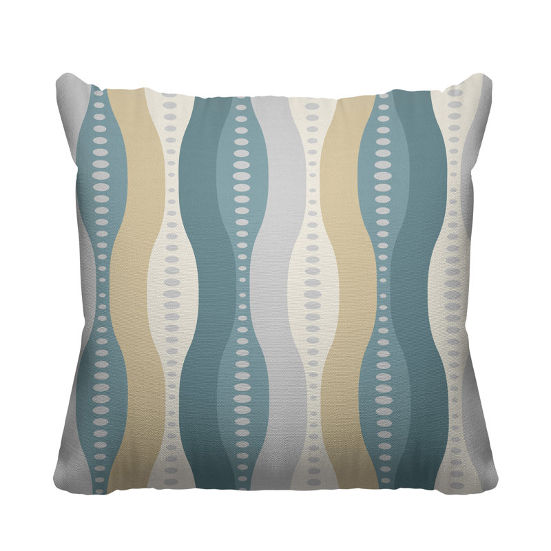 Jasmine Abstract Outdoor Reversible Throw Pillow, 19H" x 19W", 15H" x 15W"