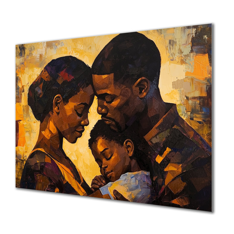 «African American Family I - People», impression d'art mural en métal, 30" H x 40" W x 0.84" D