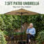  Parasol d'extérieur 7,5 pi, parasol de patio et manivelle à bouton-poussoir en métal 7,5 pi-1169962814