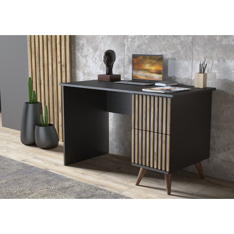 Bureau d'étude moderne 50,0 po x 25,6 po x 23,6 po | 100% carton avec plateau en panneau de fibres à densité moyenne, épaisseur: 0,7 pouce | Conception élégante pour les bureaux à domicile et les espaces d'étude, solution de travail durable et élégante