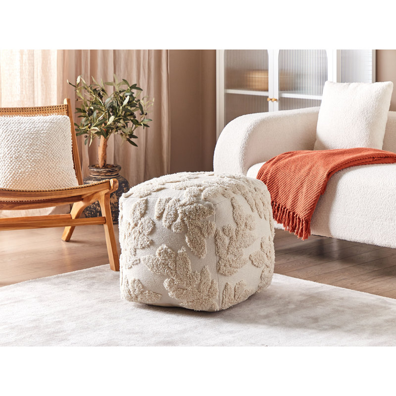 Aracelly 50cm Wide Square Floral Pouffe Ottoman
