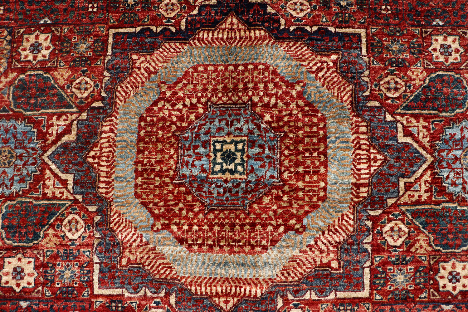 Bokara Rug Co., Inc. Handwoven HighQuality Light Blue/Red/Beige Area