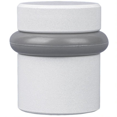 Modern Cylindrical Door Stop – Satin Brass Floor Rubber Bumper, 2-pack – Design House, 188185