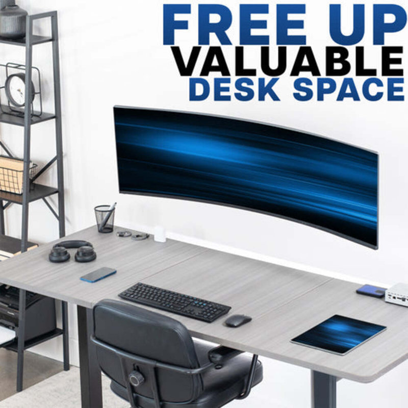 Black Steel Adjustable Wall Mount for Ultrawide Monitors