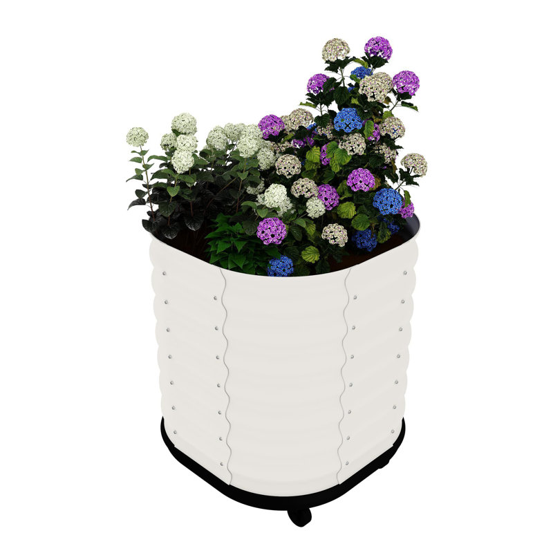 Jardinière Roll & Grow, avec roulettes à 360 °, Blanc
