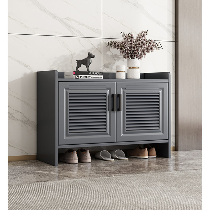 Banc de rangement moderne pour chaussures en alliage d'aluminium, Gris