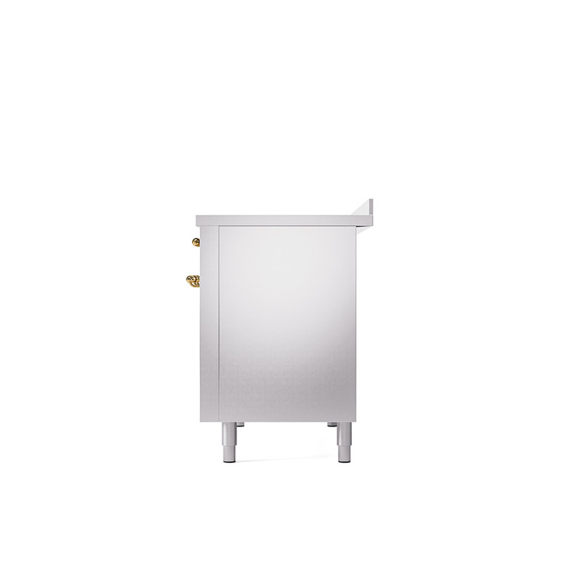 ILVE Nostalgie II 48 in Induction Range, Stainless Steel/Brass