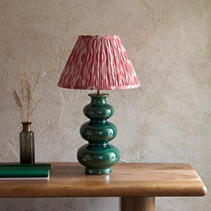 Monroe Ceramic, Steel And Brass Table Lamp, Coral Pink
