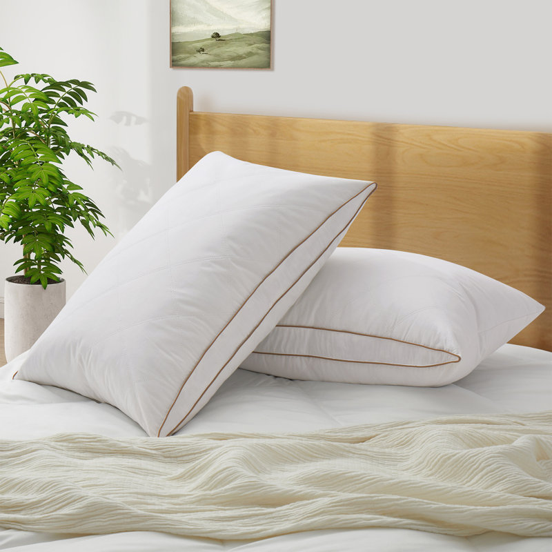 Coussin Goose, H 18 po x l 34 po, Gris / blanc