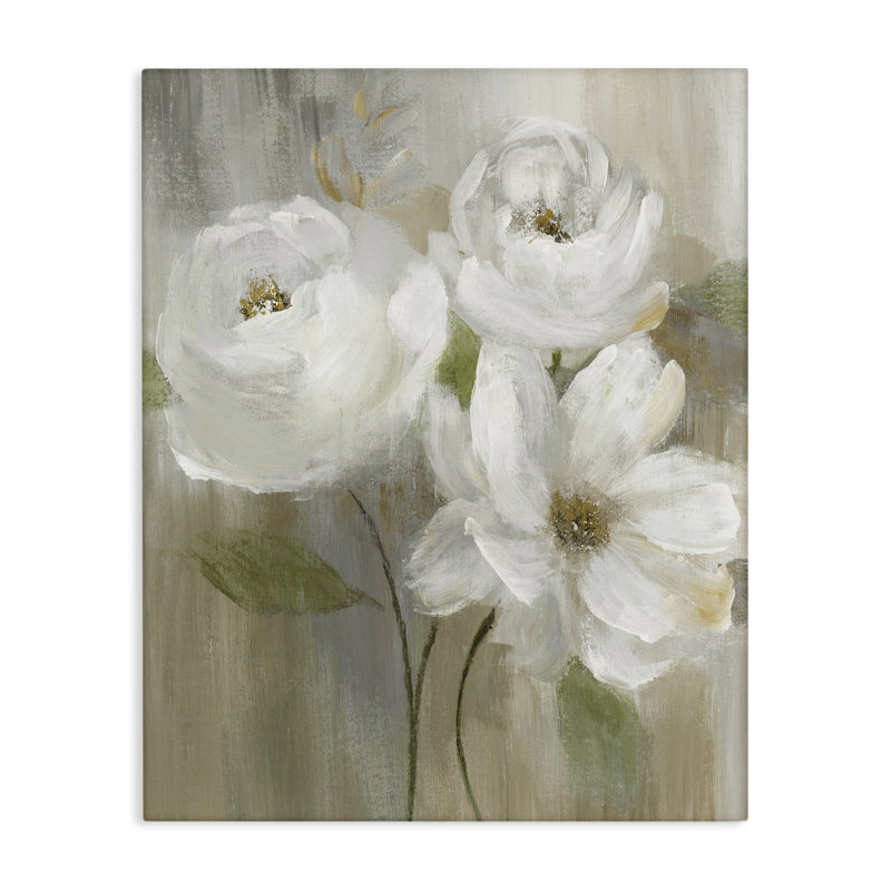 Art mural sur toile Flower Trio, design par Nan, H 20 po x l 16 po