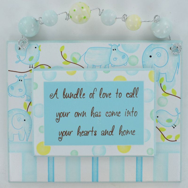 Words And Text Wall Decor on Wood, Blue