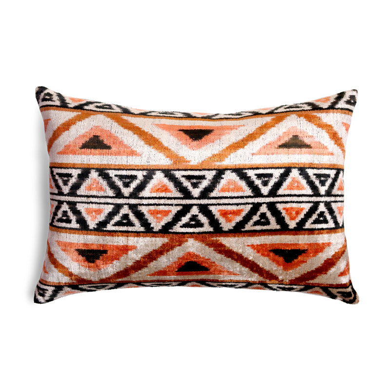 Housse et insert de coussin rectangulaire en soie / velours