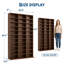 Tour multimédia haute de 11 niveaux, armoire de rangement à 33 compartiments avec étagères ajustables, noyer-301853399
