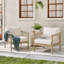 Ensemble de chaises longues Modern Patio, corde en bois d'acacia, coussins crème pour le patio
