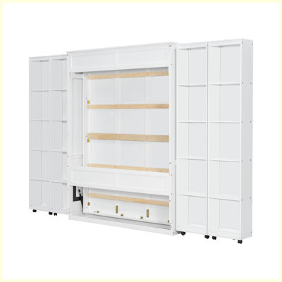 Modern Murphy Bed Wall Bed with Storage Doors by Red Barrel Studio