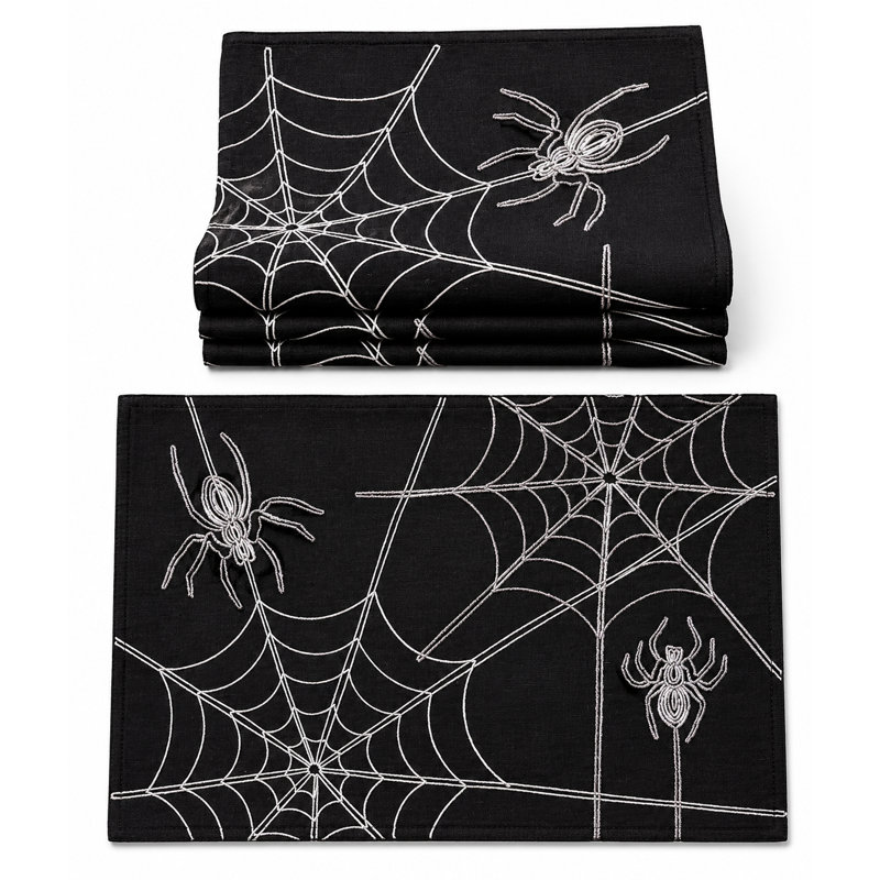 Napperon d’Halloween en toile 20 po, Noir