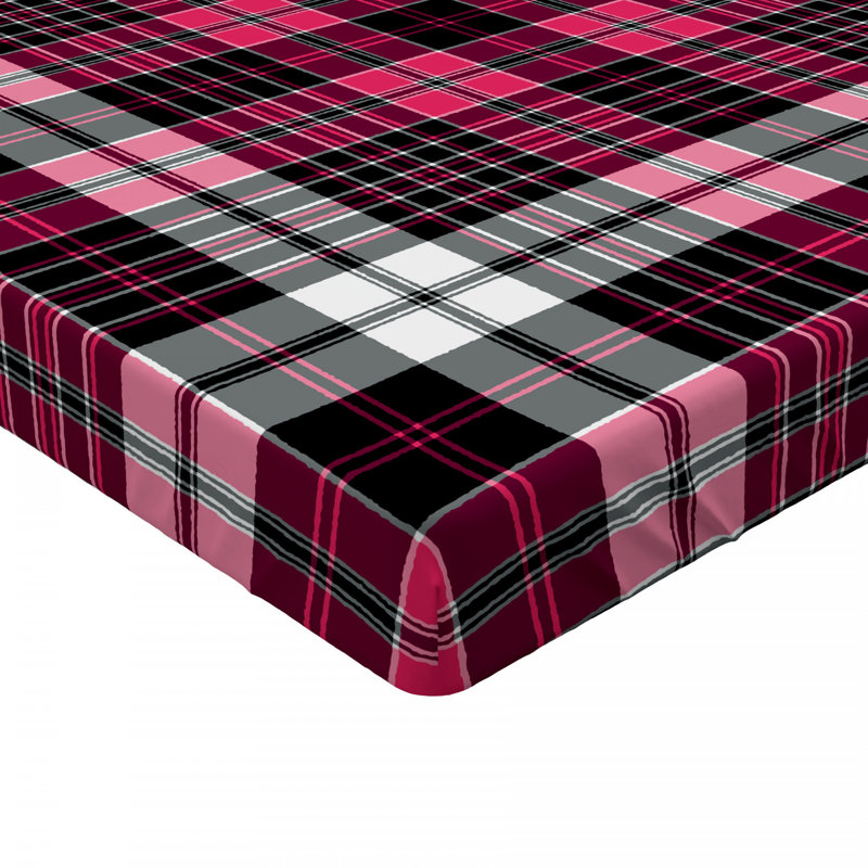Microfiber Plaid Fitted Sheet, Twin XL Fitted Sheet, Pink Plaid 2