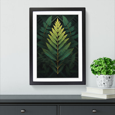 Fern Leaf Geometric No.3 - Single Picture Frame Print on Wood