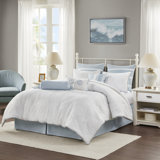 Crystal Beach White Cotton Coastal Comforter Set