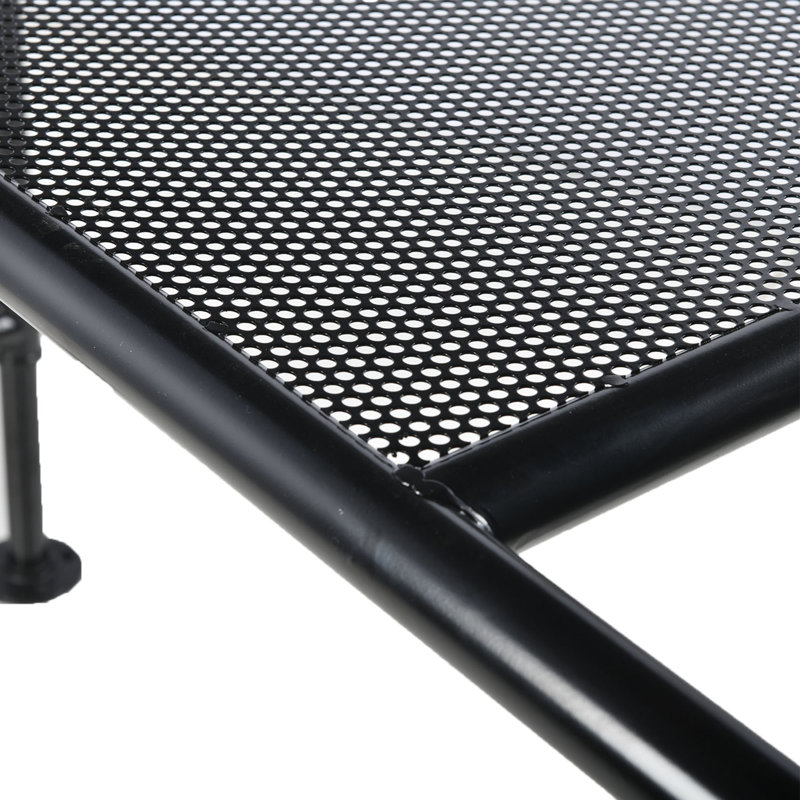 Jasi Rectangular Faux Marble Top with Iron Base Dining Table, Black