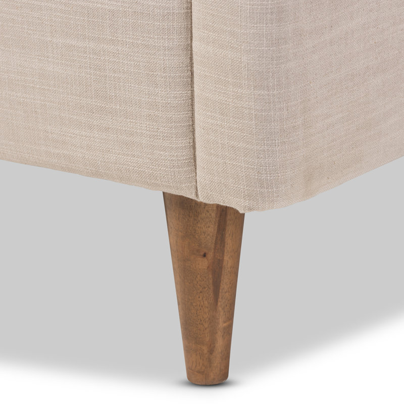 Belony Upholstered Platform Bed, Beige, King