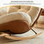 Chaise berçante en suède blanc moderne-609944299