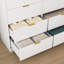 Commode 8 tiroirs pour chambre à coucher, commode de chambre moderne en bois, commode 8 tiroirs, commode haute pour placard, organisateur de commode pour le salon, placard, couloir blanc-131439145