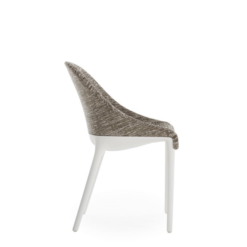 Eleganza Upholstered Dining Chair, Taupe, White