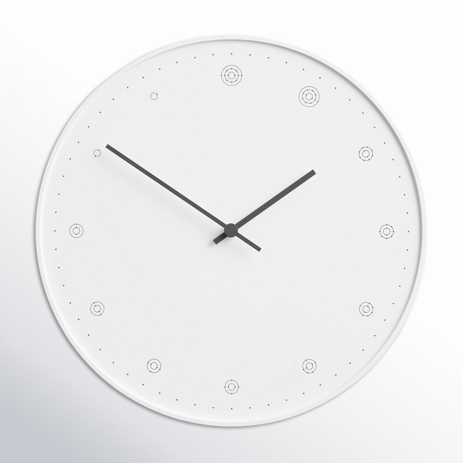 Lemnos Molecule Wall Clock, White