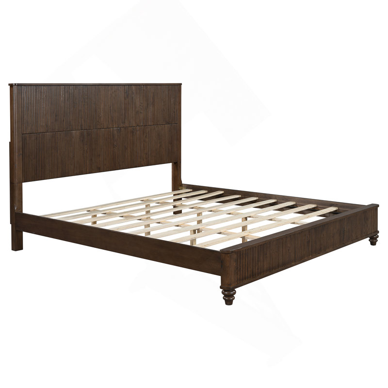 Bedroom set, Walnut, King, 3 Pieces : Bed, 2 Nightstands