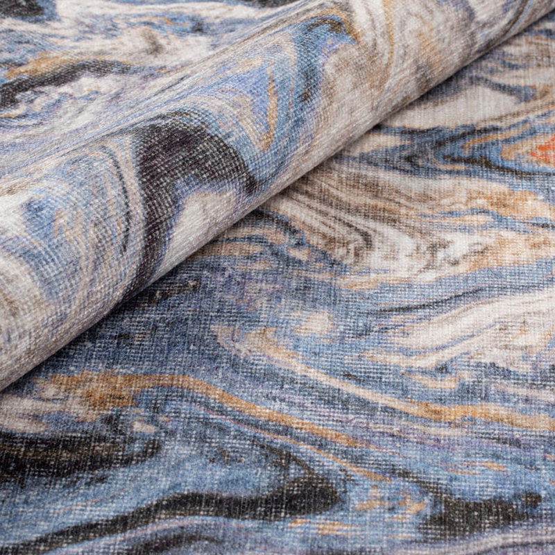 Premium Machine Washable Carpet, 4.6 x 6.2 Feet, 100% Polyester, 1850 g/m² | Pile Height: 0.2 Inches | Eco-Friendly Recycled Poly Cotton Underside | Perfect for Living Room, Bedroom, and High-Traffic Areas