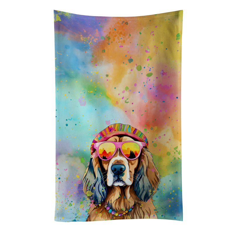 Cocker Spaniel Hippie Dawg Kitchen Towel