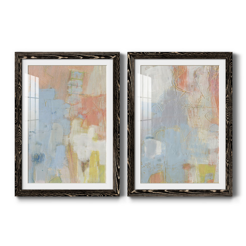 Cully I - ensemble de 2 peintures encadrées, Noir, H 20 po x l 34 po x P 1,5 po