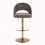 Ensemble de 2 tabourets de bar réglables pivotants, structure en métal doré avec tissu gris foncé et repose-pieds en T-8445264-8445267