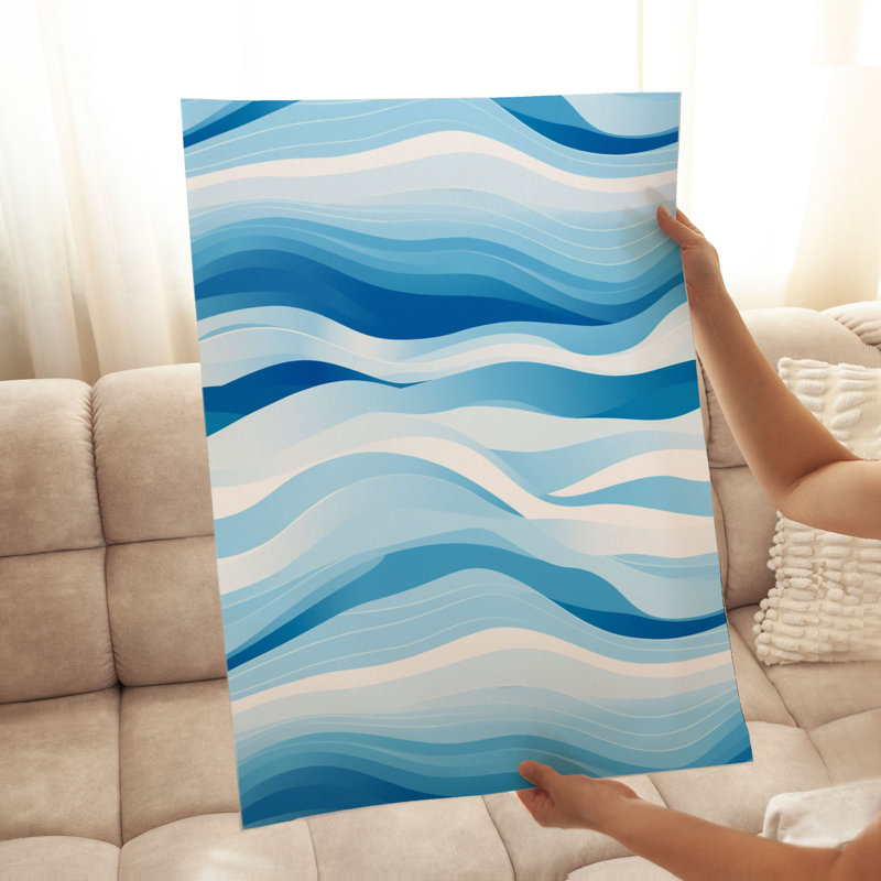 «Beach and Coastal Ocean Waves», reproduction d'art nautique sans cadre, H 14 po x l 11 po