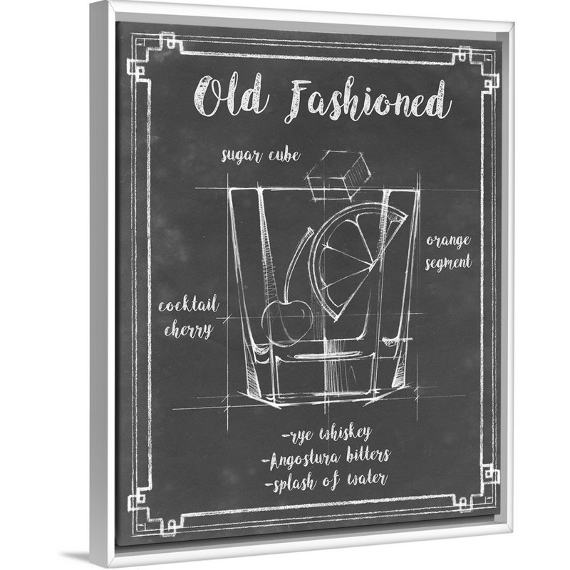 Mixology I - Impression sur toile, Cadre flottant blanc, H 21,7 po x l 17,7 po x P 1,75 po