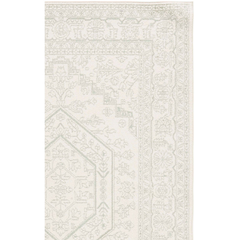 Arrietty Oriental Machine Made Area Rug in Sage/Ivory, Rectangle 5'1" x 7'6", Sage/Ivory