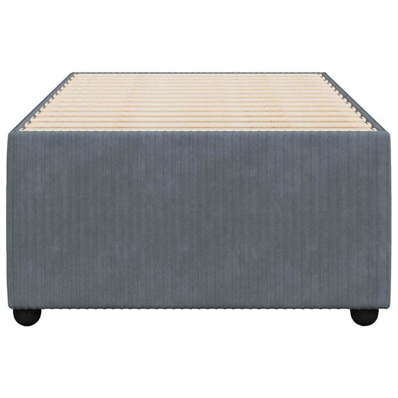 Latitude Run® Bed Frame Without Mattress  Velvet, Twin, Dark Gray